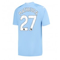 Fotbalové Dres Manchester City Matheus Nunes #27 Domácí 2023-24 Krátký Rukáv